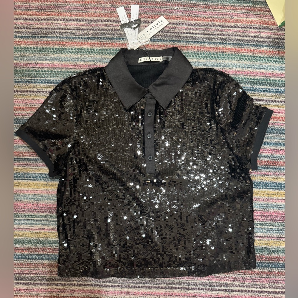 NWT Alice and Olivia Sequin top